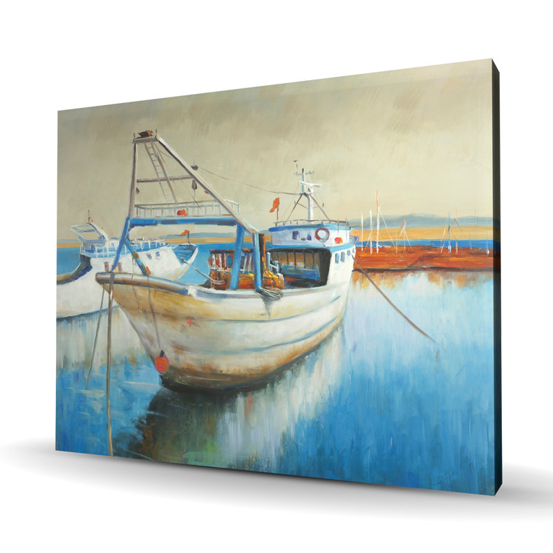 Fishing Boat Canvas Art - Contemporary Home Decor Best Seller