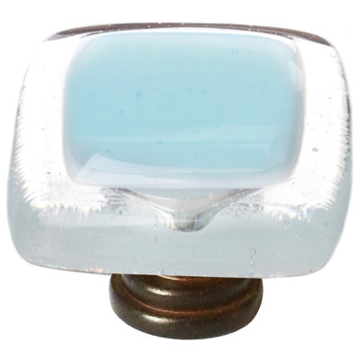 Poignée d'armoire carrée 1 1 "en turquoise clair