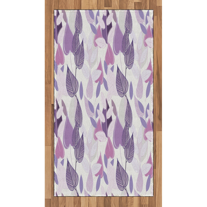 Tapis décoratif floral à haute densité en fibres de polyester, Rectangle 2 pi 7 po x 5 pi