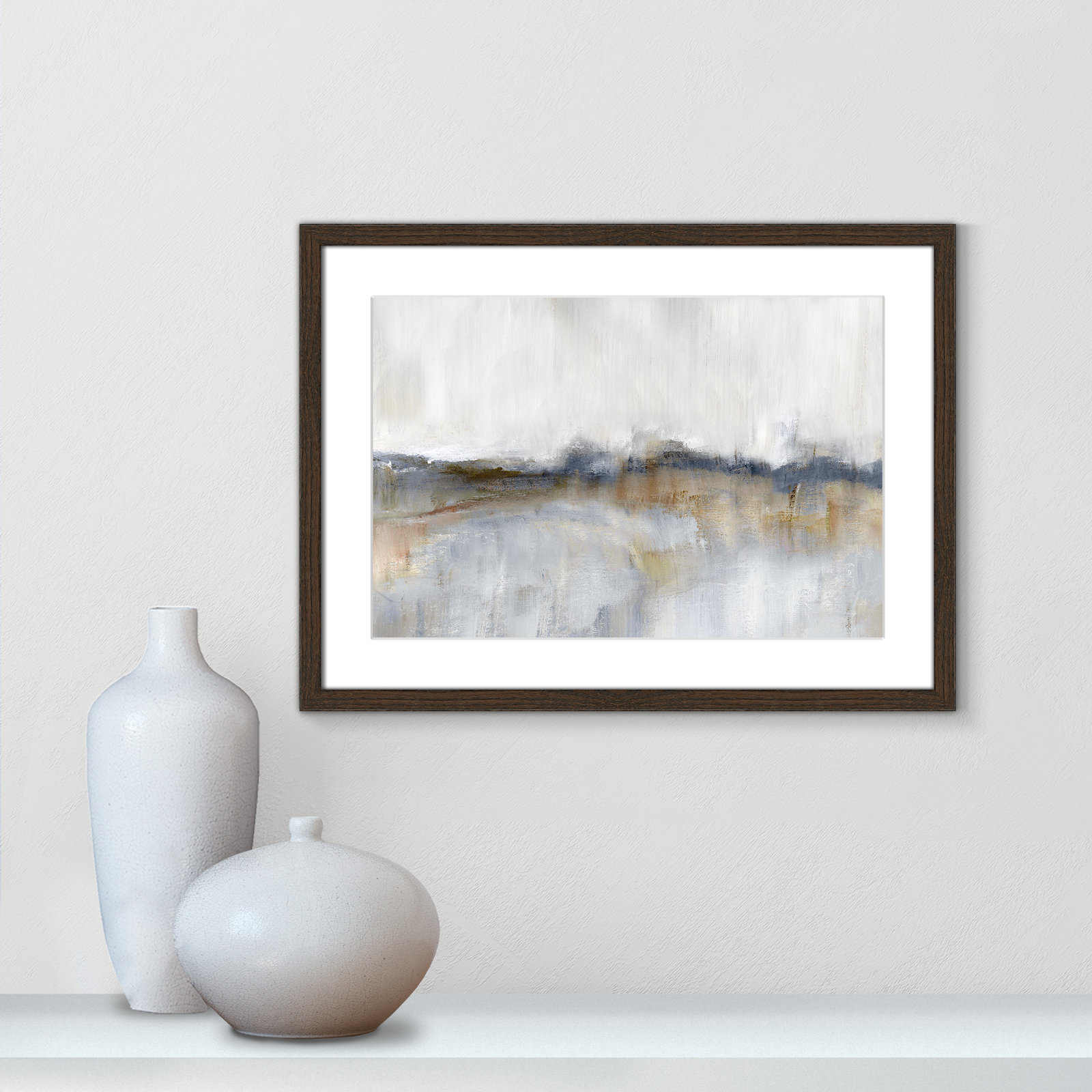 Autumnal Tide by Nan, 17" H x 23" W x 0.75" D, Walnut Framed
