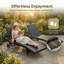 Ensemble de chaise longue de 80 po en osier de patio, fauteuil inclinable d'extérieur en rotin avec roulettes, table d'appoint coulissante, dossier réglable pour le bord de la piscine-918125793-918125794