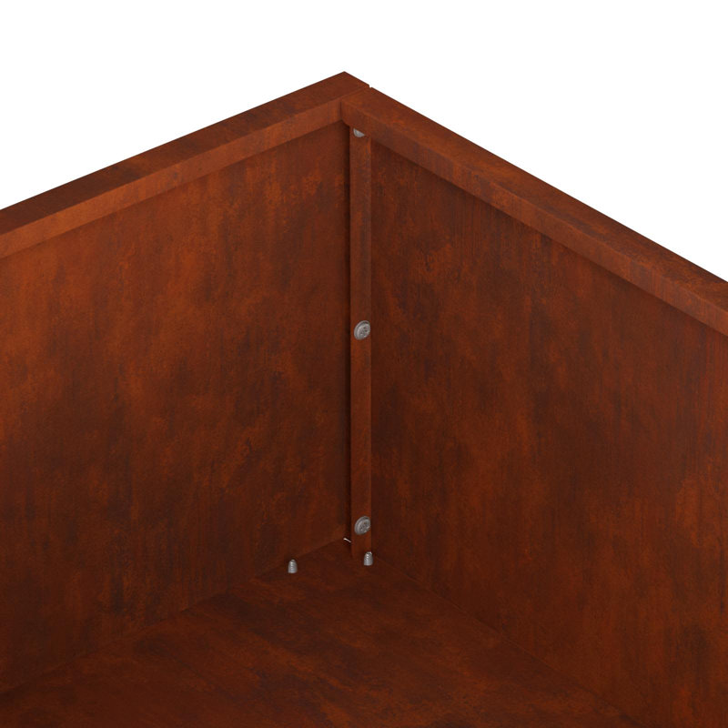 Planter Box, 20cm H x 100cm W x 100cm D, Rusty