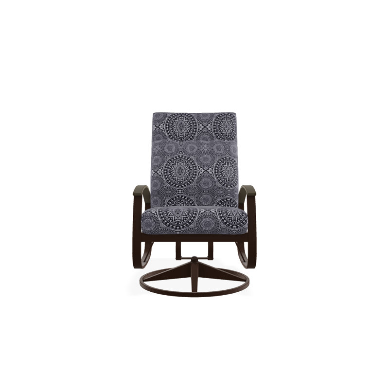 Chaise berçante pivotante réglable avec coussins Askar, Jaune 43A, Bois de plage P40, Kona texturé