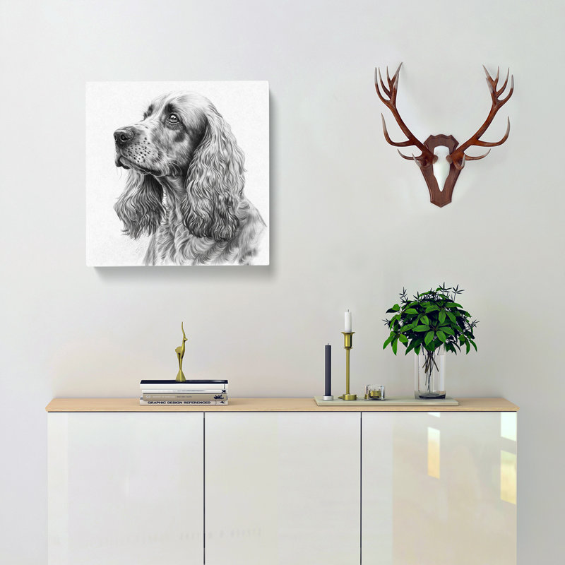 Cocker Spaniel Drawing - Wrapped Canvas