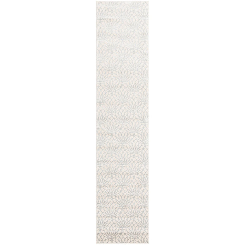 Tapis contemporain blanc cassé Alyciana, Tapis de couloir 2 pi 7 po x 12 pi
