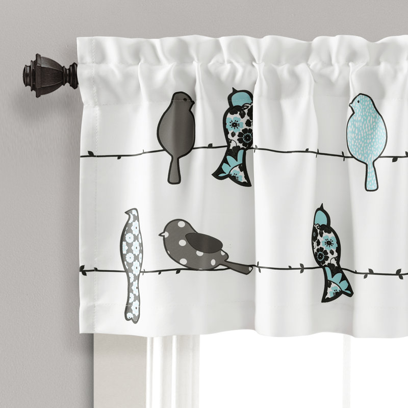 Rowley Birds Tailored 52'' W Window Valance, Blue
