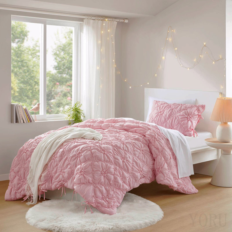 Ensemble d'édredon pour lit simple 2 pièces, Pink