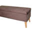 Banc de rangement rectangulaire en daim brun avec compartiment caché et banc de 17 po de hauteur