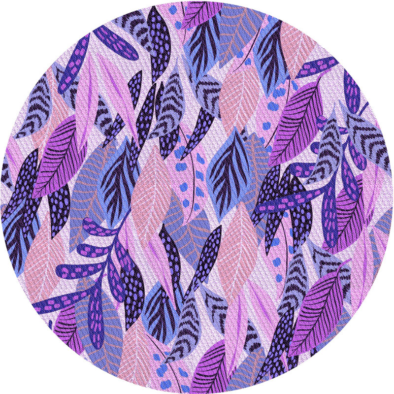 Floral Indoor Rug, Round 8'