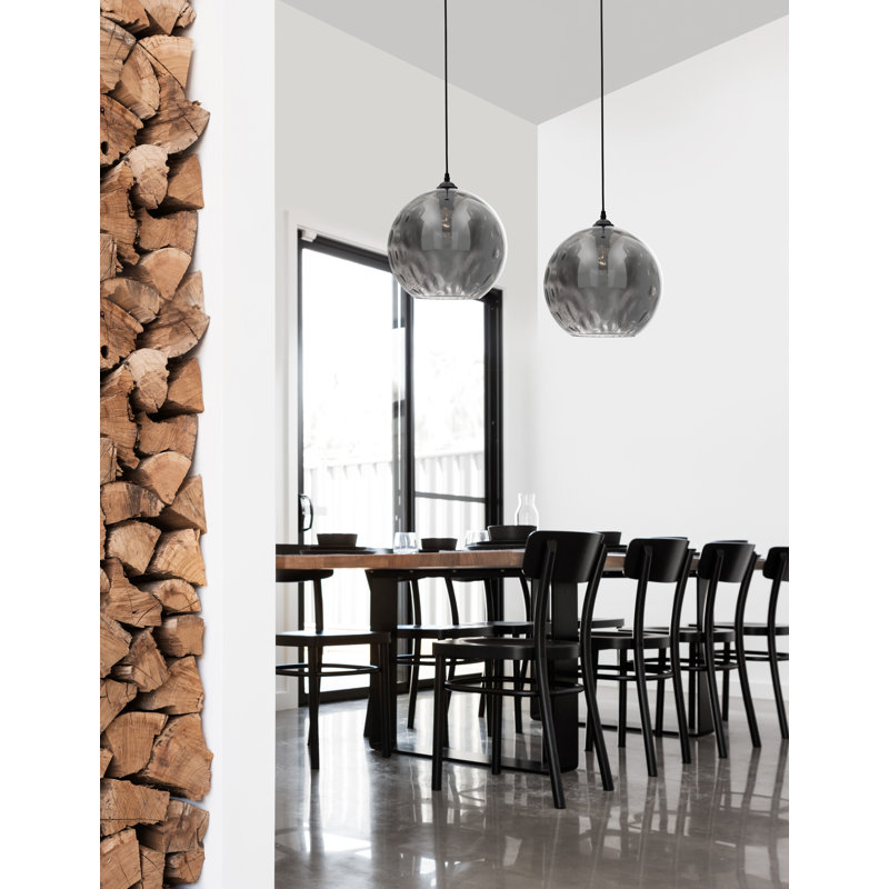 Jerardo 1 - Light Sphere Pendant, Smokey Bubbles