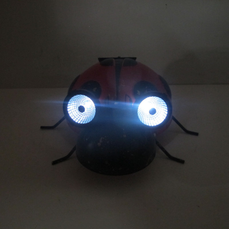 Behn Ladybug Animals Metal Solar Garden Statue