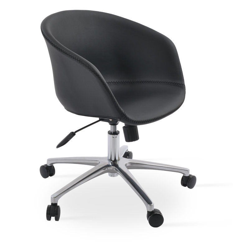 Chaise de bureau Tribeca, Similicuir noir
