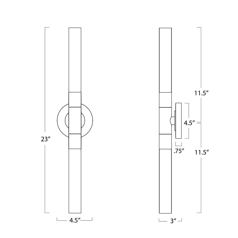 Wick Hilo 2 - Light Wallchiere, Polished Nickel