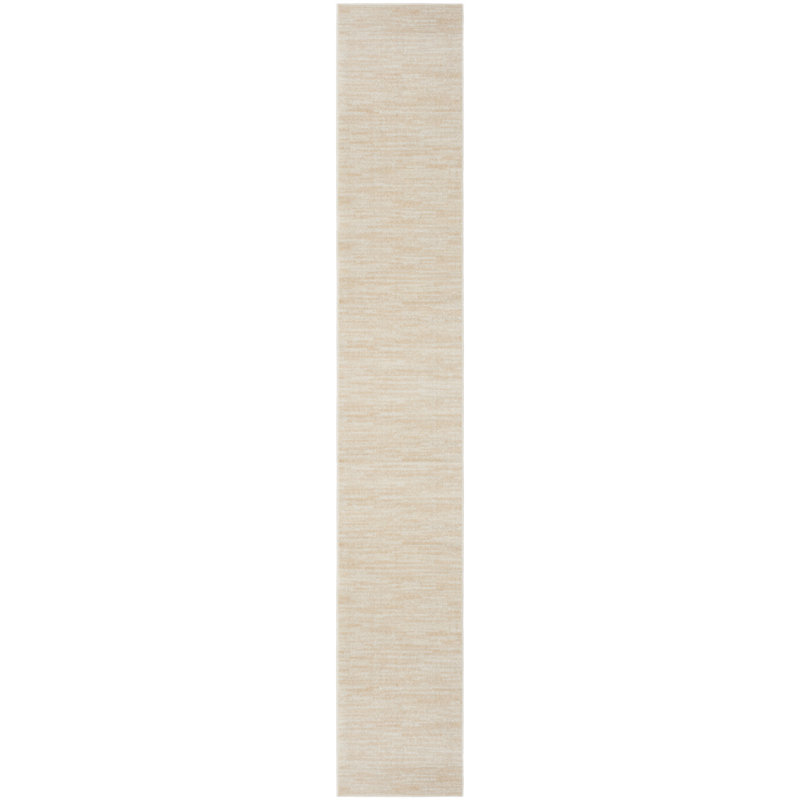 Tapis intérieur / extérieur ivoire / beige uni Mullican Sandy, Tapis de couloir 2 pi 2 po x 20 pi