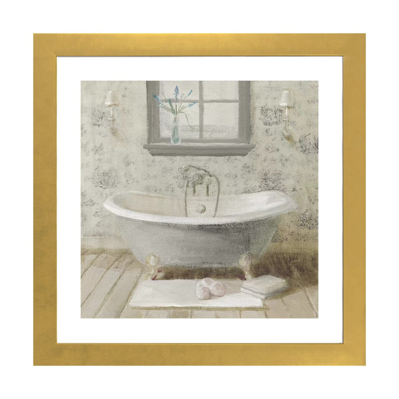 Victorian Bath I Neutral par Danhui nai, reproduction d’art, Papier encadré doré, Blanc, H 24 po x l 24 po x p 1 po