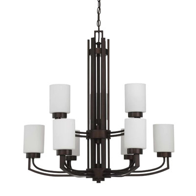 Lustre classique à 9 lumières avec abat-jour