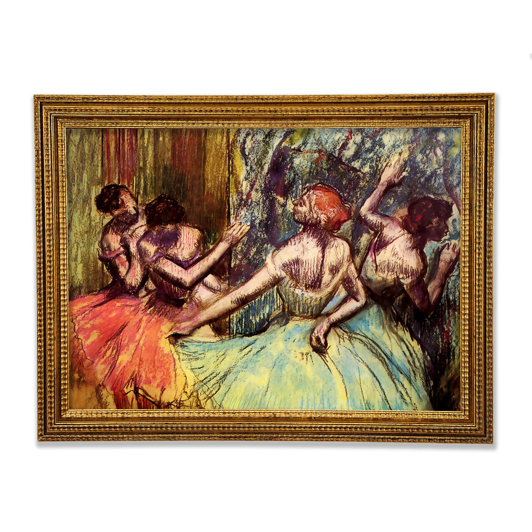 Gerahmtes Leinwandbild Degas Four Dancers Behind the Scenes