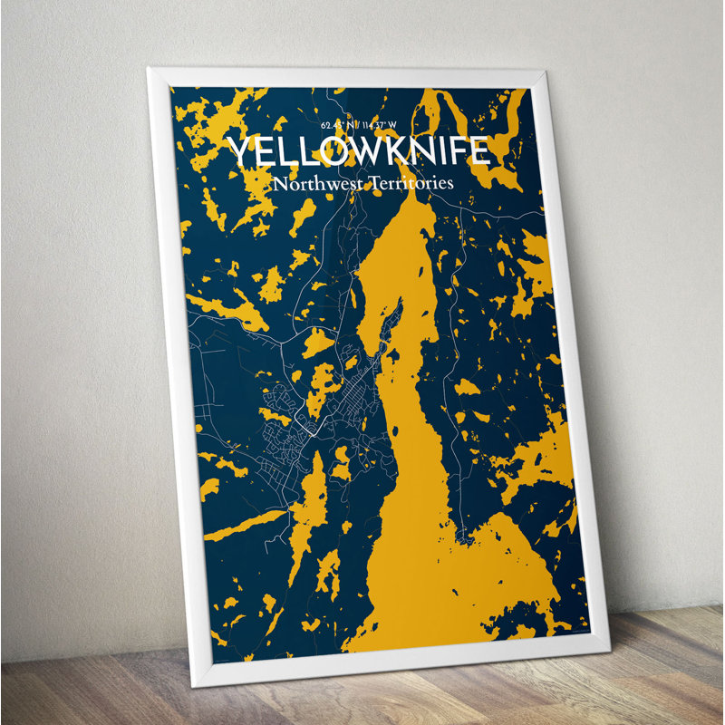 Yellowknife City Map - No Frame Print, 43.2cm H x 27.9cm W x 0.13cm D