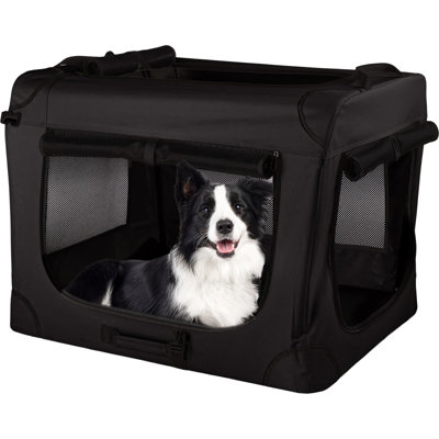 Cage pour chien PETMAker Soft - Cage pliable pour chien et chat - Cage de voyage portable avec 3 portes, fenêtres en filet et cloison amovible - Accessoires de voyage pour chien