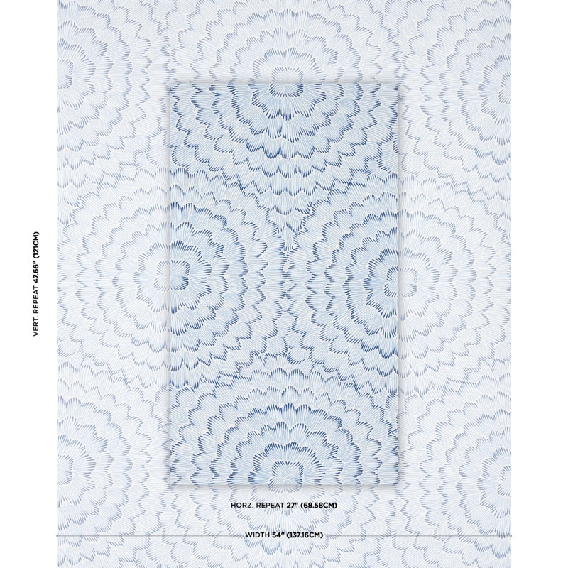 Feather Bloom Fabric, Blue