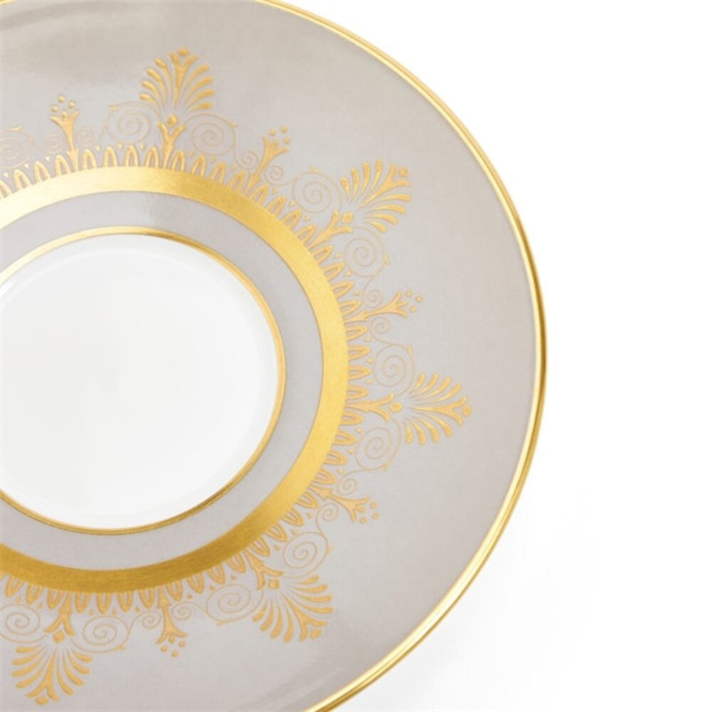 Wedgwood Anthemion Gray Teacup & Saucer