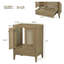 Meuble-lavabo 24 po sans lavabo, base seulement, armoire en rotin avec portes et tiroir, cadre solide et panneau en bois aggloméré, naturel