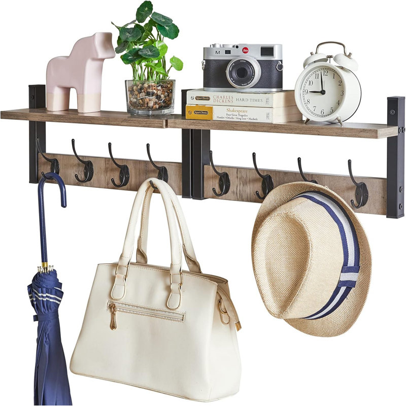 Wall 4 - Hook Coat Rack, Silver Gray
