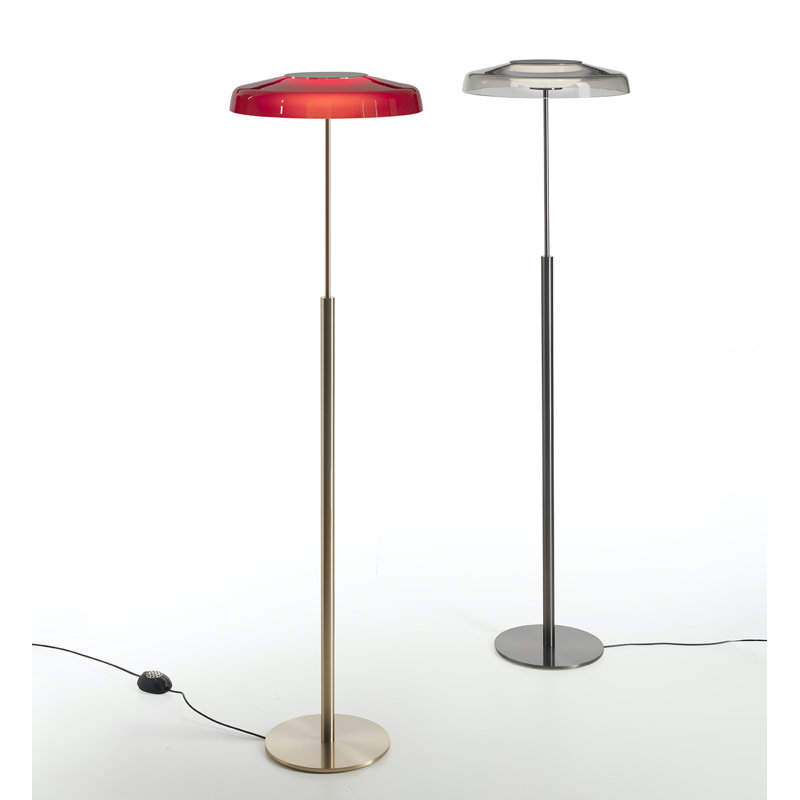 Dora LED Floor Lamp, Satin Gold, Red