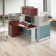 BBF Office In An Hour 2 Person Straight Cubicle Desks with Storage, Drawers, and Organizers
