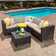 Arville 6 Piece Rattan Sectional Seating Group with Cushions