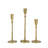 Gold Iron Candlesticks with Round Base - Set of 3