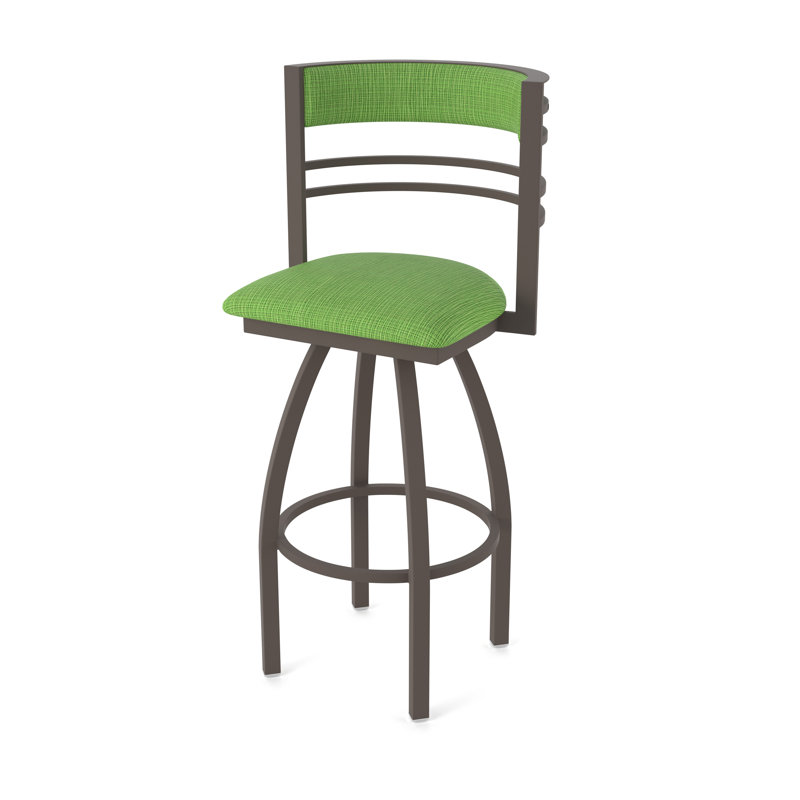 Hunter Swivel Stool, Tissu-graphique perroquet, Bronze, Tabouret de bar (siège d'une hauteur de 36 po)