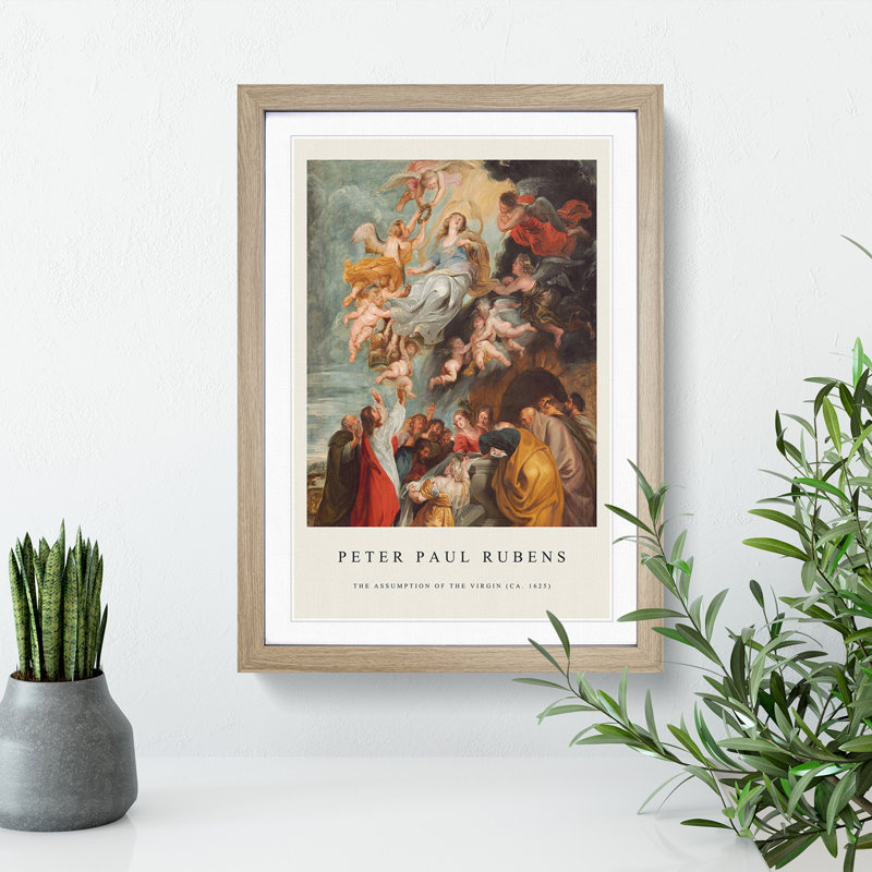The Assumption of the Virgin by Peter Paul Rubens - Picture Frame Painting, 65cm H x 48cm W x 2cm D, Oak Framed