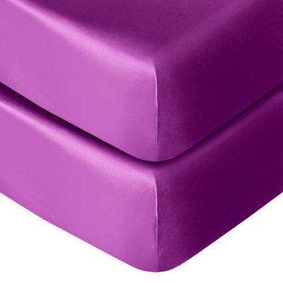 Fitted Crib Sheet, Silk Satin for Standard Crib and Toddler Mattresses, Super Soft, 28x52 Inches - NTBAY
