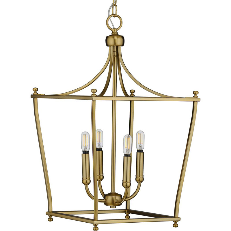 Luminaire suspendu géométrique à 4 lumières Hennings, Or