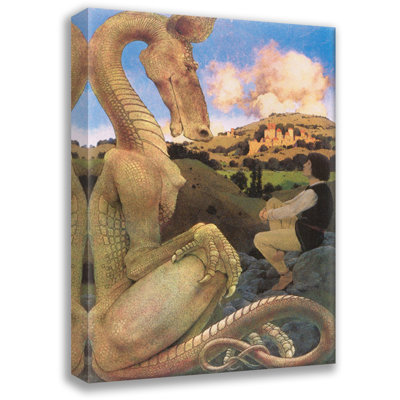 «The Reluctant Dragon» par Maxfield Parrish, toile tendue avec châssis