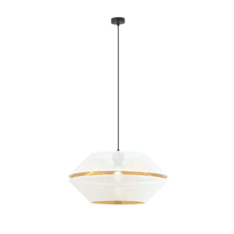Aison 1 - Light Steel Unique/Statement Pendant, White/Gold