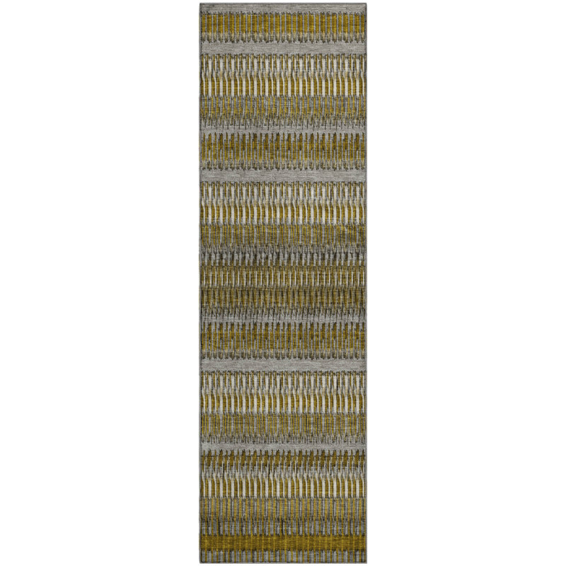 Premium Machine Washable Cerrito AMF589 Coffee Rug, Runner 2'3" x 7'6"
