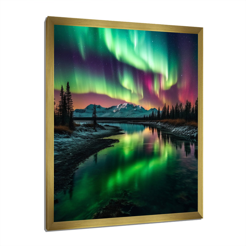 Yukon Northern Lights Beauty III - reproduction d'art sur toile canadienne, H 40 po x l 30 po x P 1,5 po
