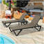 Ensemble 2 chaises de piscine avec table d'appoint