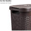 Panier à linge mince avec couvercle, panier à linge de 40 L, conception en osier de qualité supérieure, plastique-1251541261