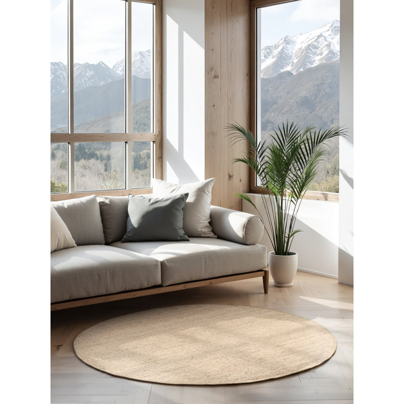 Jaipur Jute Rug Round by Hanse Home – Natural Living Room Rug Handwoven Boho Natural Fiber Living Room, Bedroom, Round 200 cm