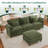 4-Piece 110.6" Corduroy Modular Upholstered Sectional Sofa Deep Seat Cloud Couch With Ottoman-1344399047
