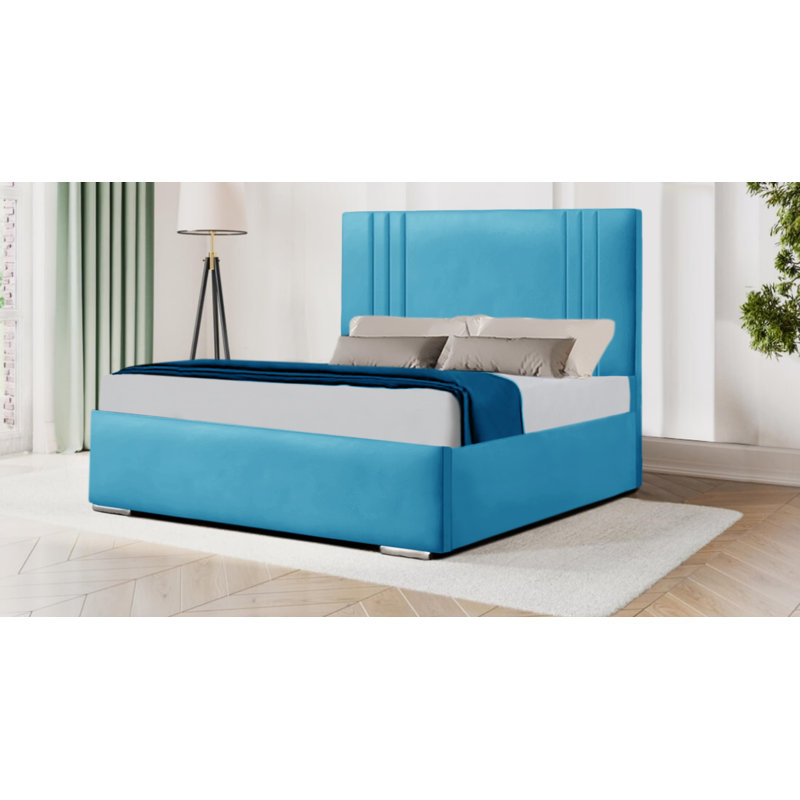 Anjan Upholstered Velvet Bed Frame, Kingsize (5'), Teal