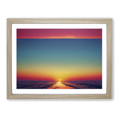 XH1022-6994X Pleasant Ocean Sunset 1 Piece Single Picture Frame Wall Art