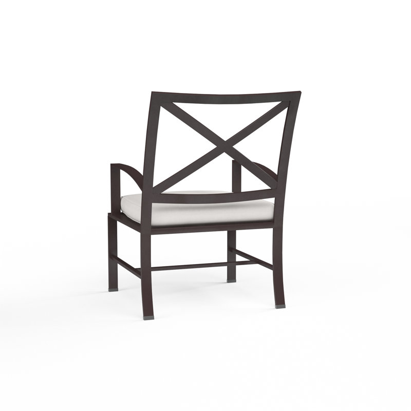 Mulcahey Outdoor Dining Armchair, Canvas Flax Sunbrella®