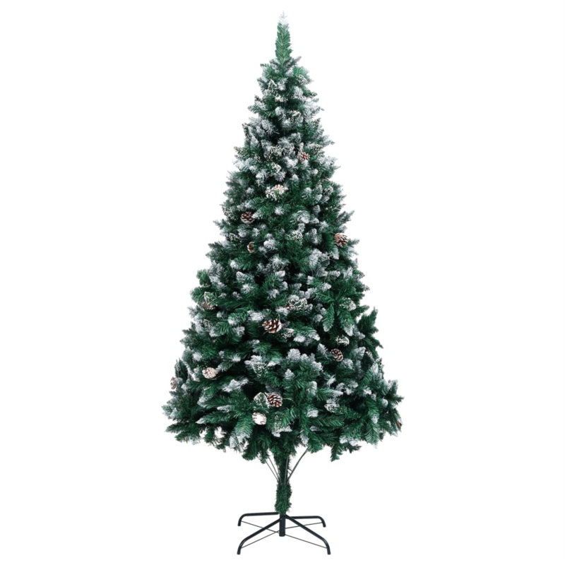 Arbre de Noël artificiel avec pommes de pin et neige blanche, 94,5 po x 51,2 po