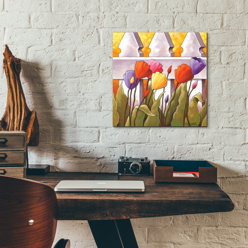 «Flower Fence 1» par Cathy Horvath, H 12 po x l 12 po x P 0,13 po
