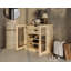 Armoire de salle de bain 100% bois massif 32 po avec portes en verre givré, 2 tiroirs et tablettes réglables-530857589