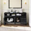 Buffet moderne 60 "à 3 portes en bois massif 60"-116970430